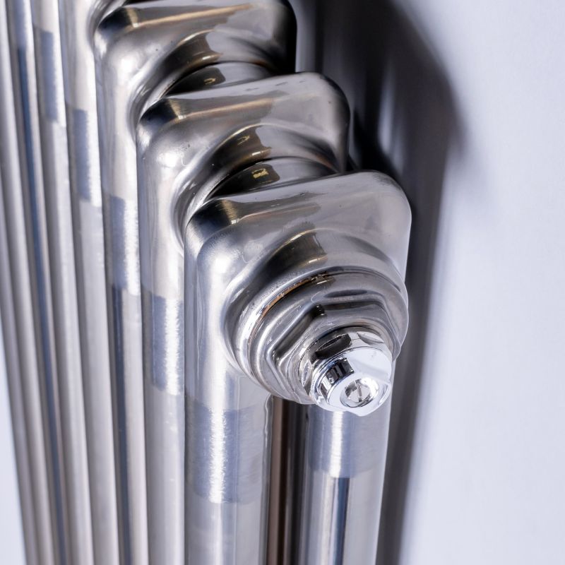 DQ Heating Modus Electric Vertical 2 Column Designer Steel Radiator 1920x346mm - Bare Metal Lacquer