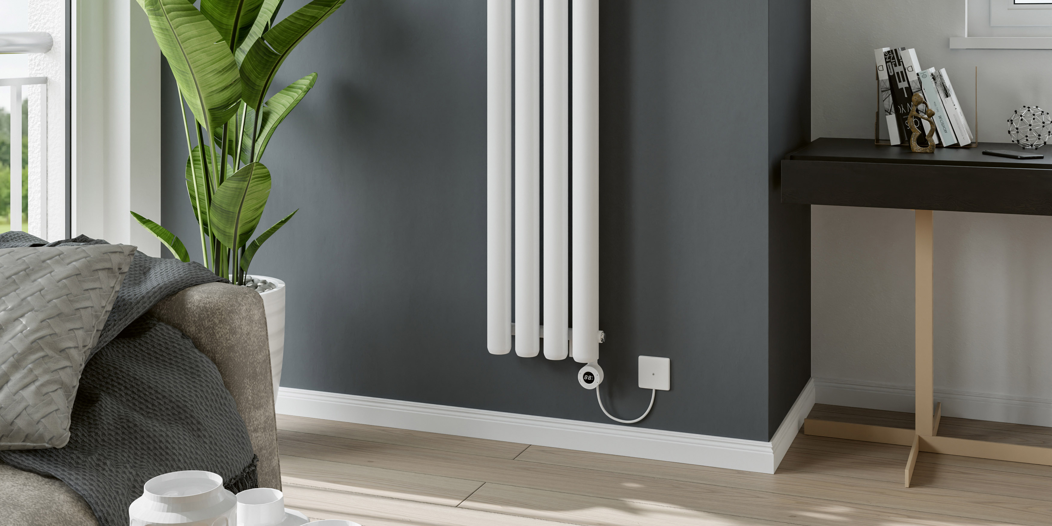 Eucotherm Vulkan Electro WiFi Electric Vertical Designer Radiator - RAL