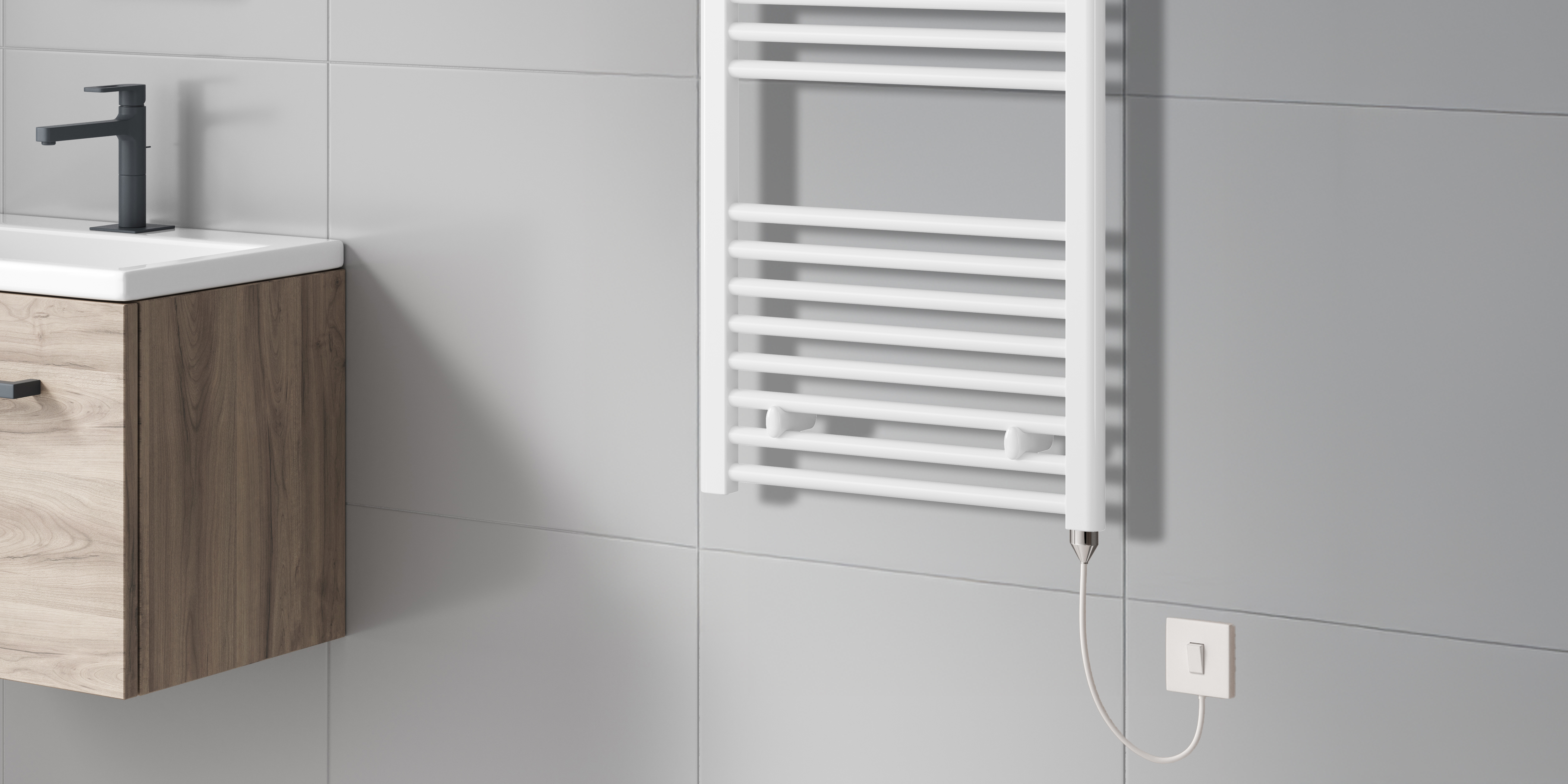Reina Capo Flat Electric Designer Heated Towel Rail 1600x500mm