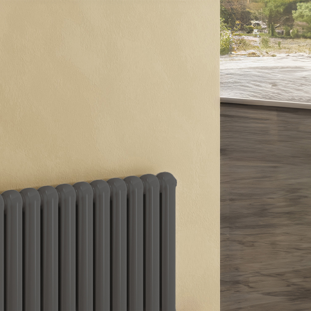 Reina Coneva Horizontal Designer Electric Column Radiator - Anthracite