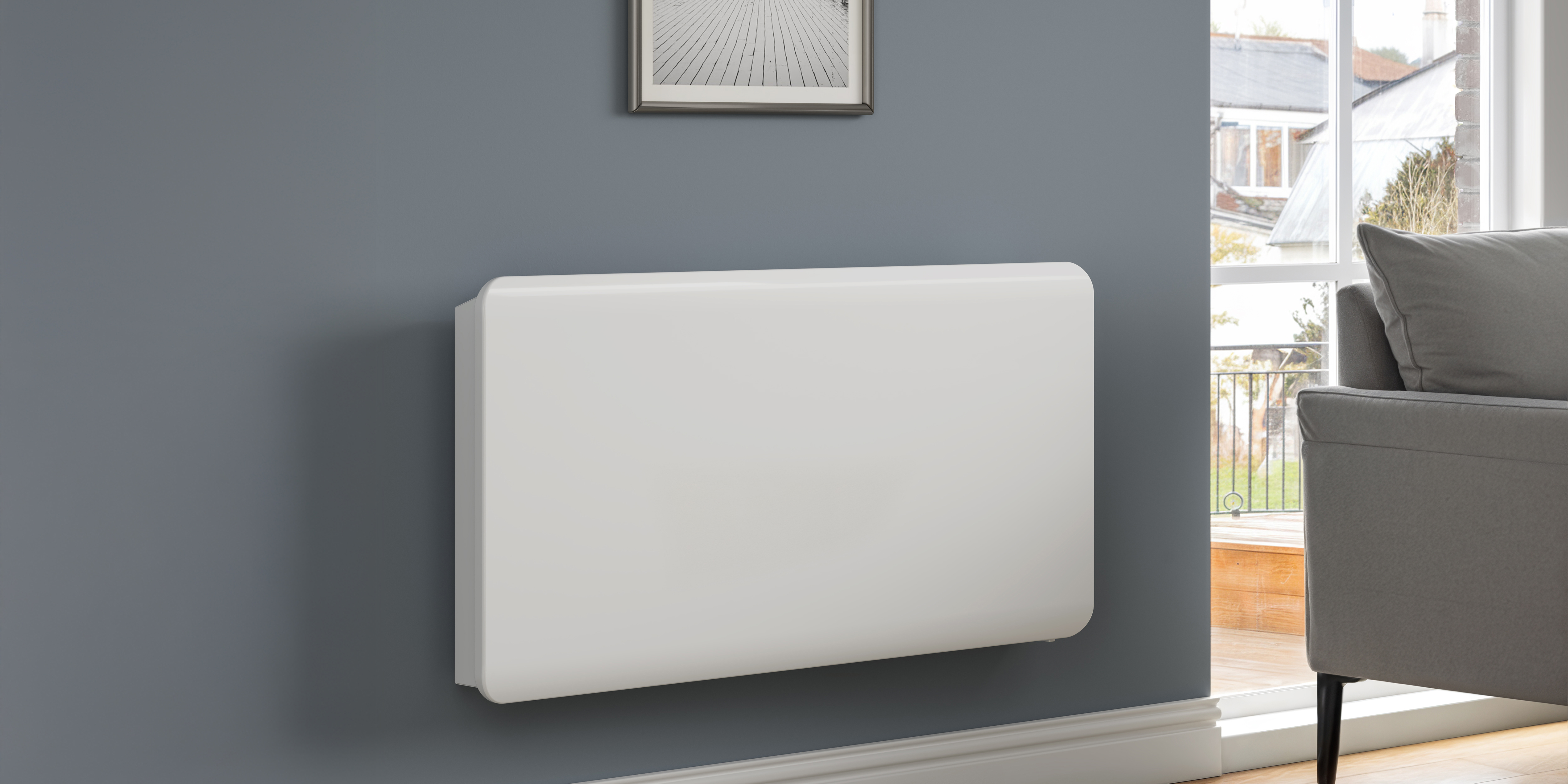 Reina Odet Horizontal Electric Ceramic Core WiFi Radiator - White